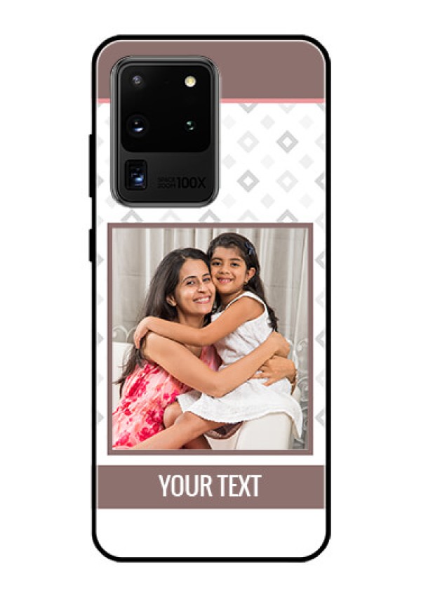 Galaxy S20 Ultra Photo Printing on Glass Case  - Simple Diamond Design