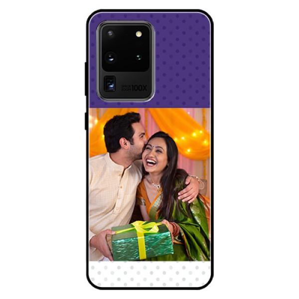 Galaxy S20 Ultra Personalized Glass Phone Case  - Violet Pattern Design