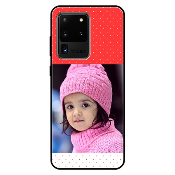Galaxy S20 Ultra Photo Printing on Glass Case  - Red Pattern Design