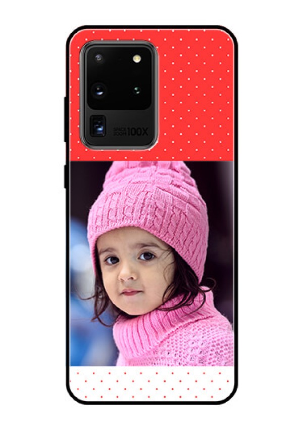 Galaxy S20 Ultra Photo Printing on Glass Case  - Red Pattern Design