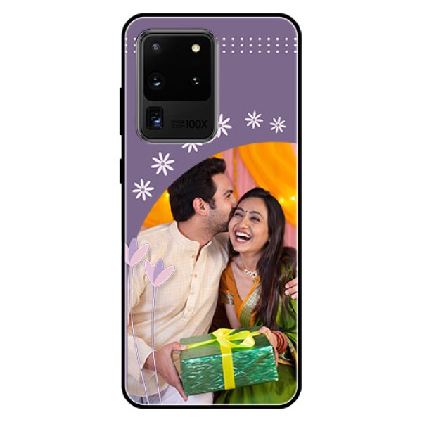 Galaxy S20 Ultra Custom Glass Mobile Case - Lavender flowers design Galaxy S20 Ultra Custom Glass Mobile Case - Lavender flowers design
