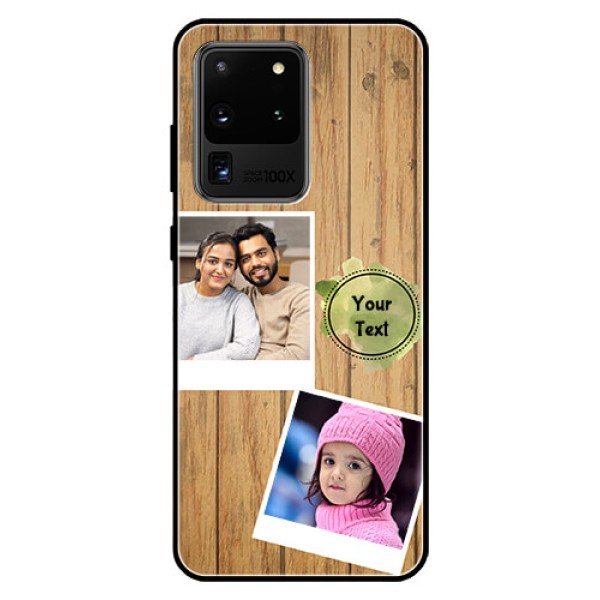 Galaxy S20 Ultra Custom Glass Phone Case  - Wooden Texture Design