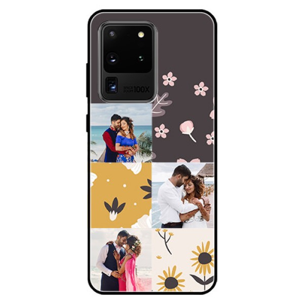 Galaxy S20 Ultra Photo Printing on Glass Case  - 3 Images with Floral Design