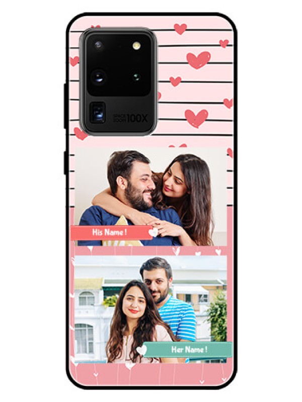 Custom Galaxy S20 Ultra Custom Glass Mobile Case  - Photo with Heart Design