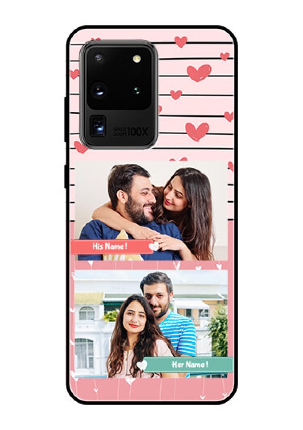 Galaxy S20 Ultra Custom Glass Mobile Case  - Photo with Heart Design