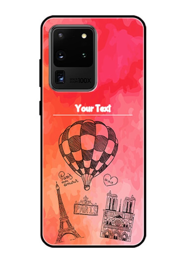 Galaxy S20 Ultra Custom Glass Phone Case  - Paris Theme Design