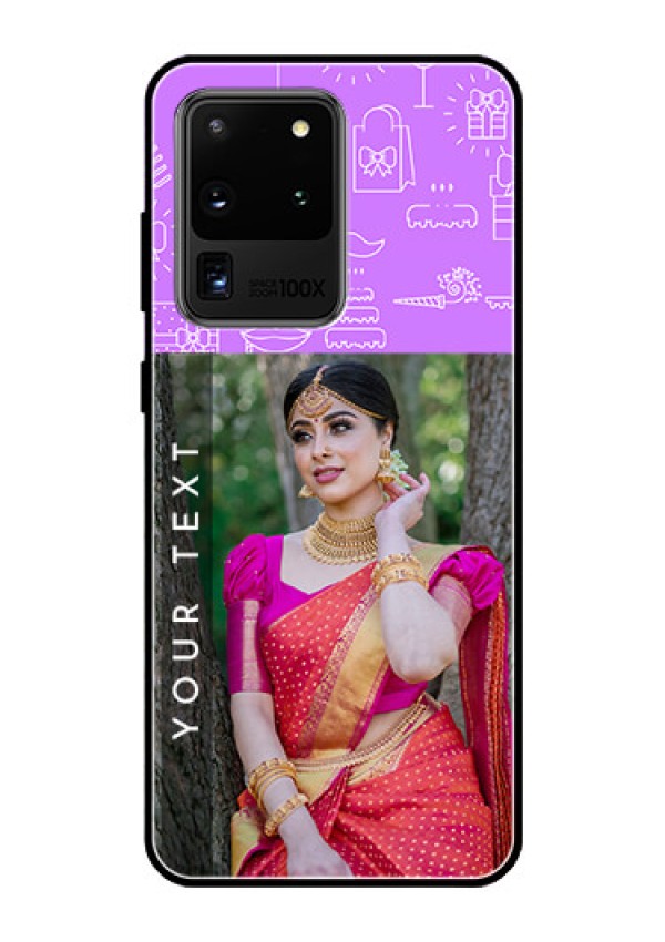 Galaxy S20 Ultra Custom Glass Mobile Case  - Birthday Icons Design