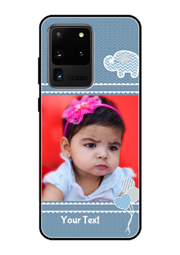 Galaxy S20 Ultra Photo Printing on Glass Case  - with Kids Pattern Design