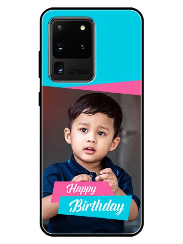 Custom Galaxy S20 Ultra Personalized Glass Phone Case  - Image Holder with 2 Color Design