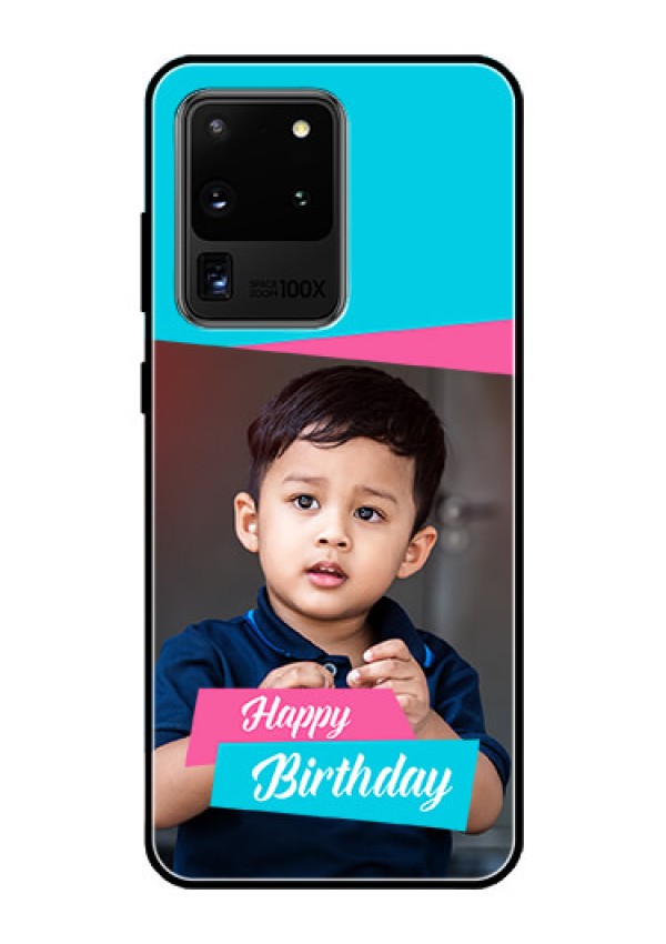 Galaxy S20 Ultra Personalized Glass Phone Case  - Image Holder with 2 Color Design