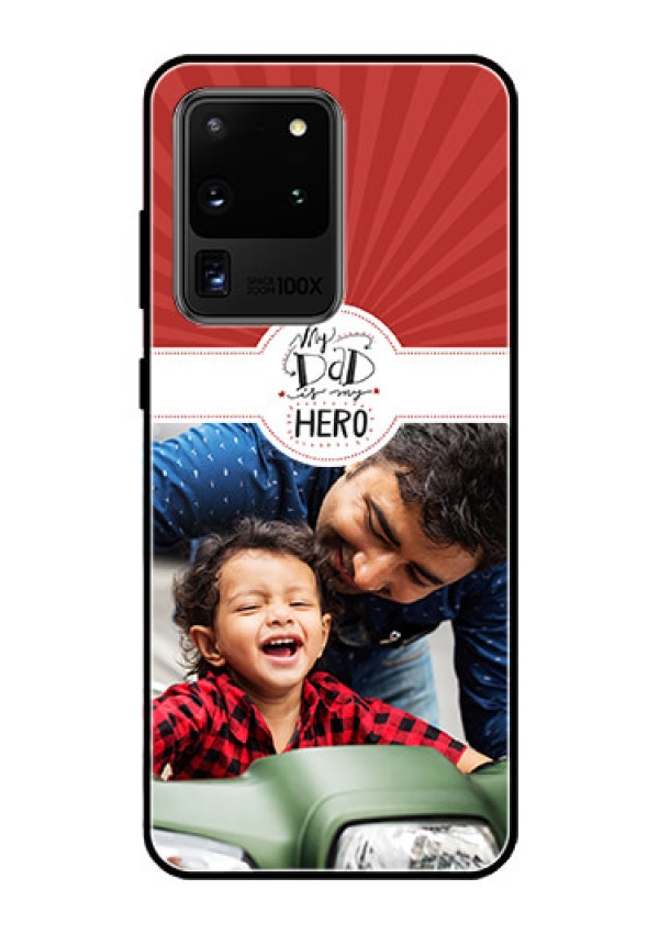 Galaxy S20 Ultra Photo Printing on Glass Case  - My Dad Hero Design