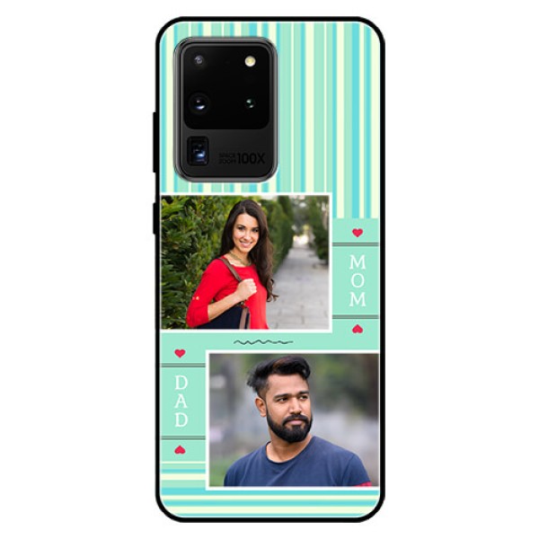 Galaxy S20 Ultra Custom Glass Phone Case - Mom & Dad Pic Design Galaxy S20 Ultra Custom Glass Phone Case - Mom & Dad Pic Design