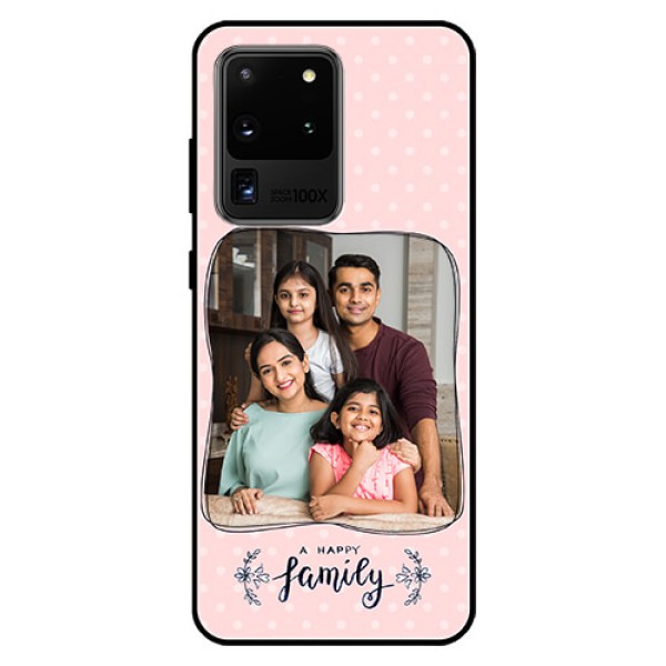 Galaxy S20 Ultra Custom Glass Phone Case  - Family with Dots Design
