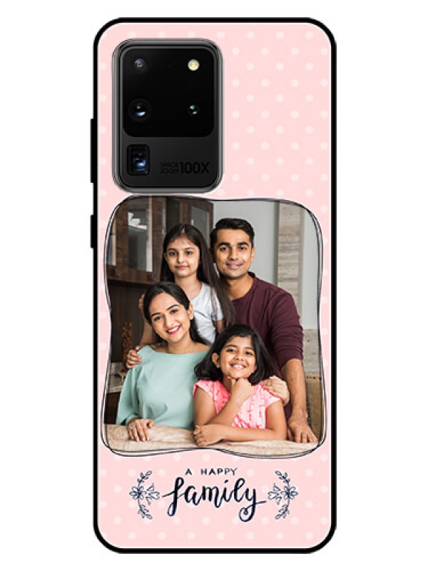 Custom Galaxy S20 Ultra Custom Glass Phone Case  - Family with Dots Design