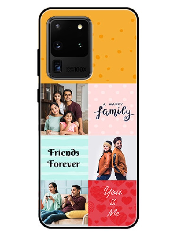 Custom Galaxy S20 Ultra Personalized Glass Phone Case  - Images with Quotes Design