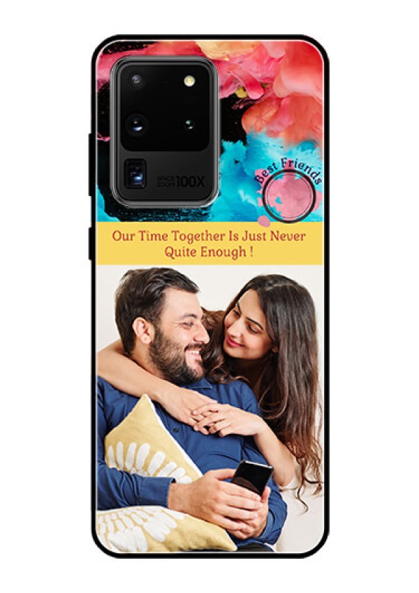 Galaxy S20 Ultra Custom Glass Mobile Case  - Quote with Acrylic Painting Design