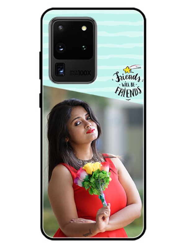 Custom Galaxy S20 Ultra Custom Glass Phone Case  - Friends Picture Icon Design