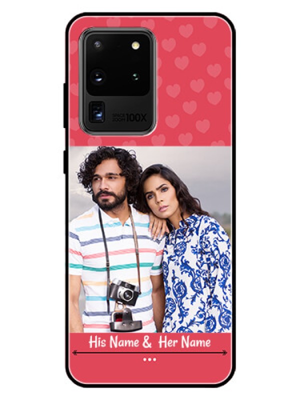 Custom Galaxy S20 Ultra Photo Printing on Glass Case  - Simple Love Design