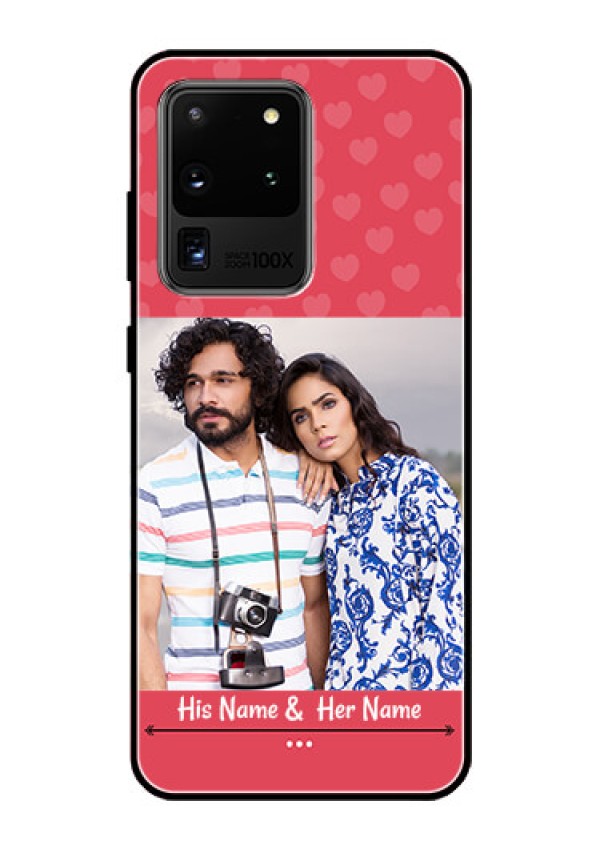 Galaxy S20 Ultra Photo Printing on Glass Case  - Simple Love Design