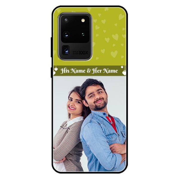 Galaxy S20 Ultra Custom Glass Phone Case - You & Me Heart Design Galaxy S20 Ultra Custom Glass Phone Case - You & Me Heart Design