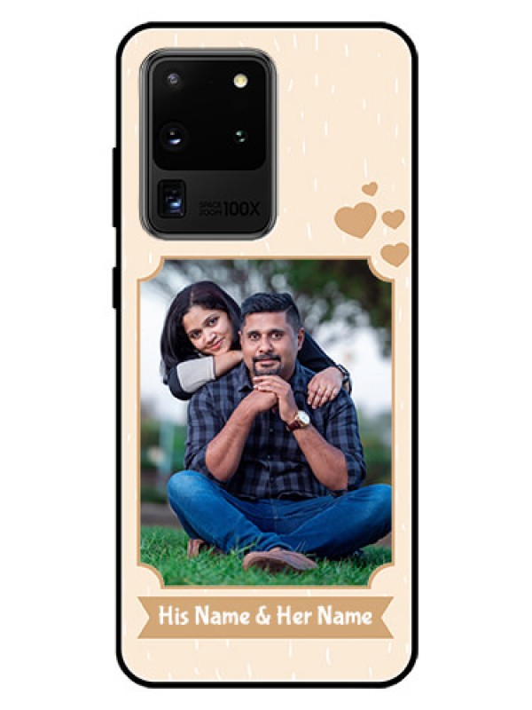Custom Galaxy S20 Ultra Custom Glass Phone Case  - with confetti love design 
