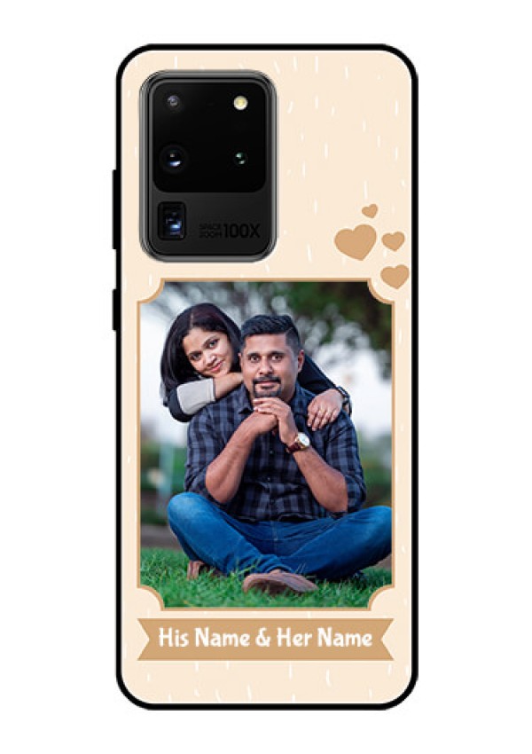 Galaxy S20 Ultra Custom Glass Phone Case  - with confetti love design 