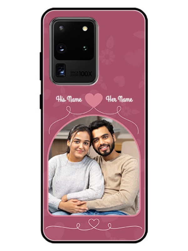Custom Galaxy S20 Ultra Photo Printing on Glass Case  - Love Floral Design