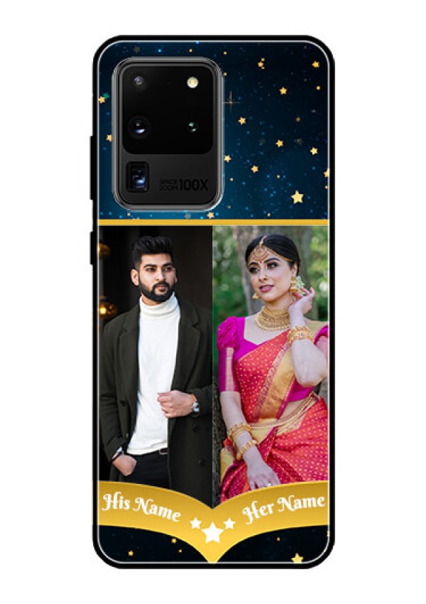 Galaxy S20 Ultra Custom Glass Phone Case  - Galaxy Stars Backdrop Design