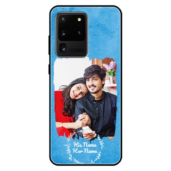 Galaxy S20 Ultra Custom Glass Phone Case - Blue Color Vintage Design