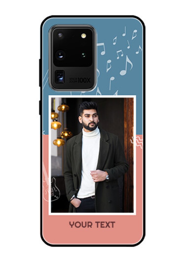 Galaxy S20 Ultra Photo Printing on Glass Case  - with Color Musical Note Design