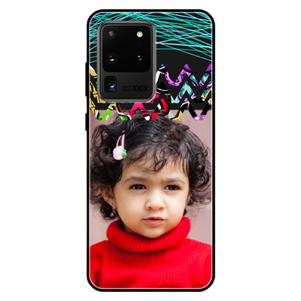 Galaxy S20 Ultra Personalized Glass Phone Case  - Neon Abstract Design