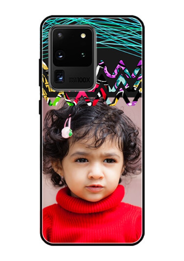 Galaxy S20 Ultra Personalized Glass Phone Case  - Neon Abstract Design
