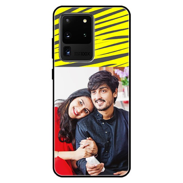 Galaxy S20 Ultra Photo Printing on Glass Case  - Yellow Abstract Design