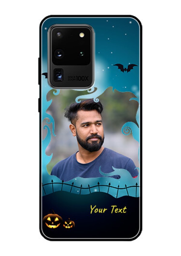 Galaxy S20 Ultra Custom Glass Phone Case  - Halloween frame design