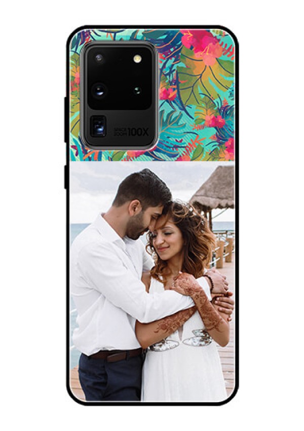 Galaxy S20 Ultra Photo Printing on Glass Case  - Watercolor Floral Design