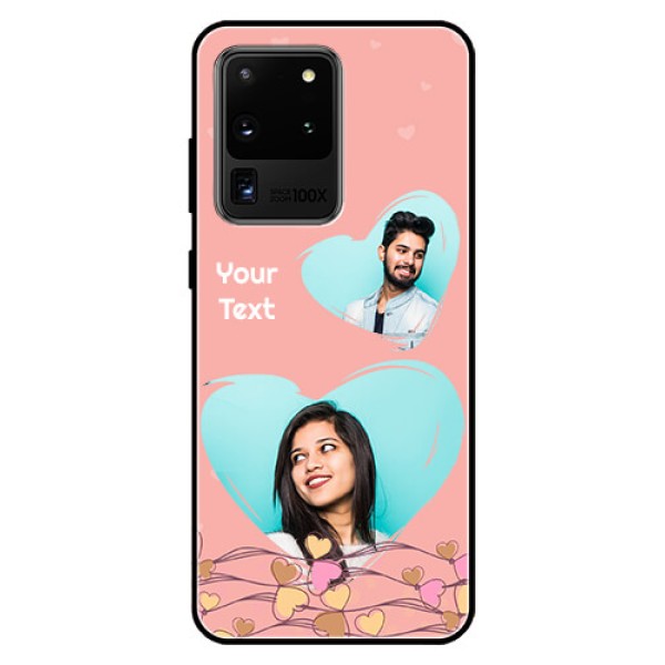 Galaxy S20 Ultra Custom Glass Mobile Case  - Love Doodle Design