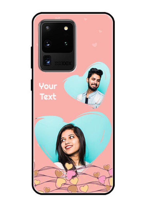 Galaxy S20 Ultra Custom Glass Mobile Case  - Love Doodle Design
