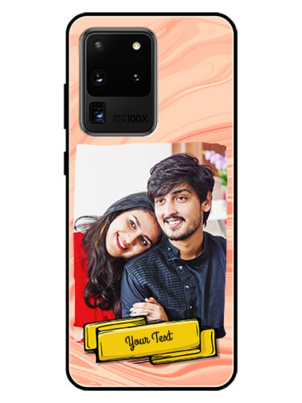 Custom Galaxy S20 Ultra Personalized Glass Phone Case  - Marble Texture Design