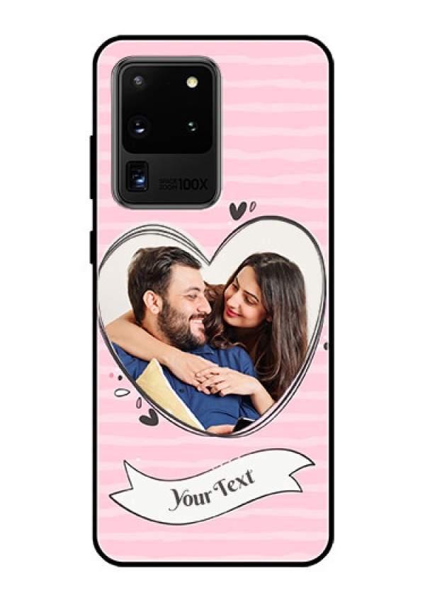 Galaxy S20 Ultra Custom Glass Phone Case  - Vintage Heart Design
