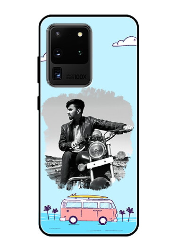 Galaxy S20 Ultra Photo Printing on Glass Case  - Travel & Adventure Design