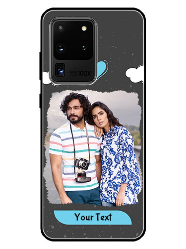 Custom Galaxy S20 Ultra Custom Glass Phone Case  - Splashes with love doodles Design