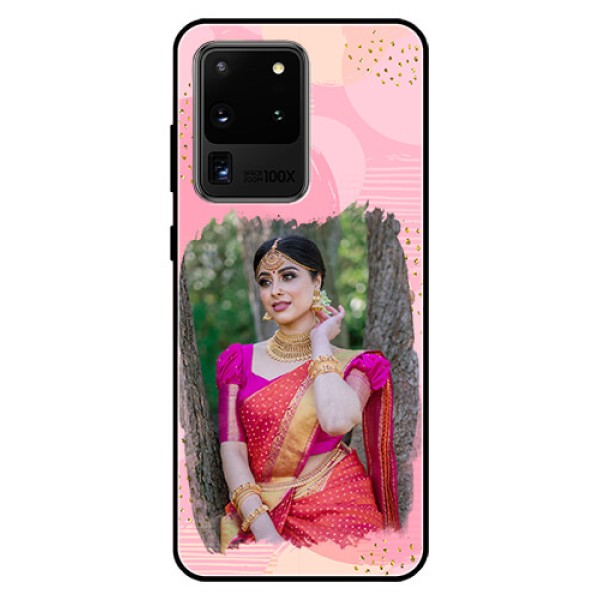 Galaxy S20 Ultra Personalized Glass Phone Case - Gold Glitter Splash Design Galaxy S20 Ultra Personalized Glass Phone Case - Gold Glitter Splash Design