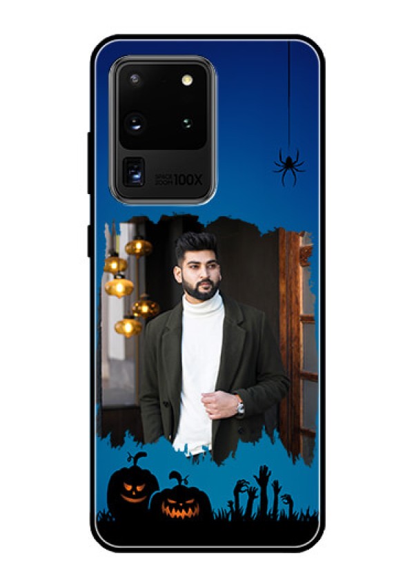 Galaxy S20 Ultra Photo Printing on Glass Case  - with pro Halloween design 