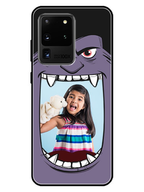 Custom Galaxy S20 Ultra Custom Glass Phone Case  - Angry Monster Design