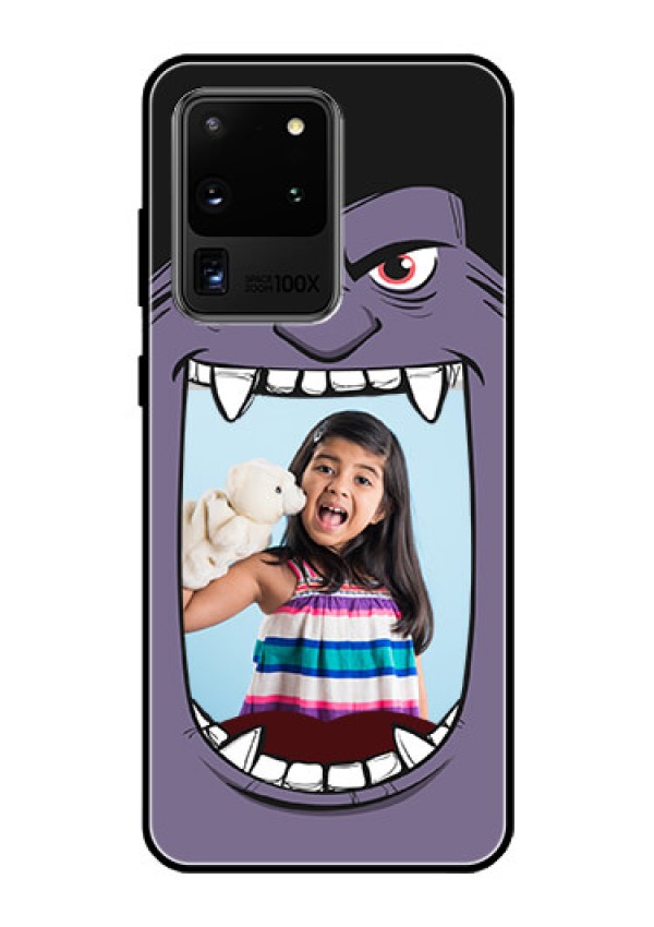 Galaxy S20 Ultra Custom Glass Phone Case  - Angry Monster Design