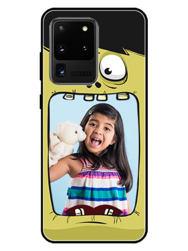 Custom Galaxy S20 Ultra Personalized Glass Phone Case  - Cartoon monster back case Design