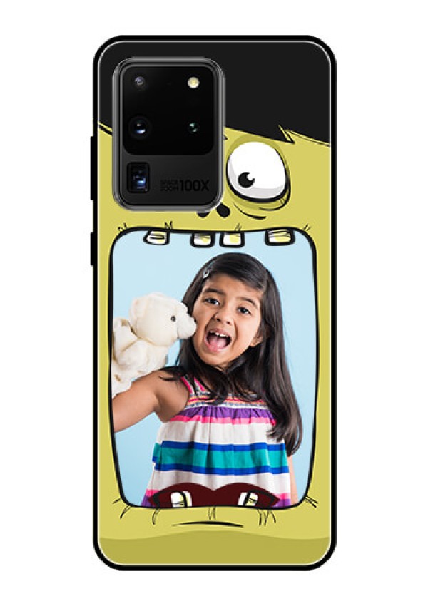 Galaxy S20 Ultra Personalized Glass Phone Case  - Cartoon monster back case Design