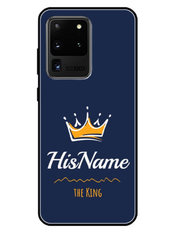 Custom Galaxy S20 Ultra Glass Phone Case King with Name