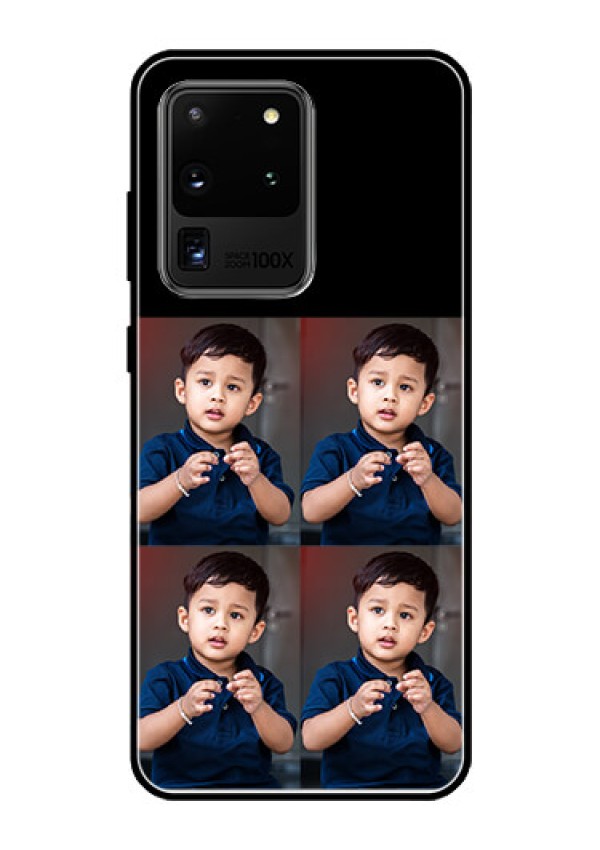 Galaxy S20 Ultra 4 Image Holder on Glass Mobile Cover