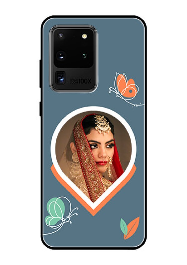 Galaxy S20 Ultra Custom Glass Mobile Case - Droplet Butterflies Design